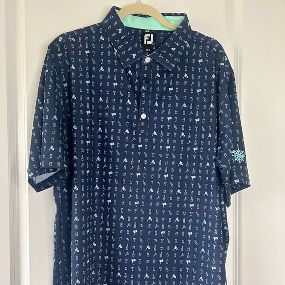 Men's FootJoy 19th Hole Blue Polo Size XL NWOT - Picture 1 of 3